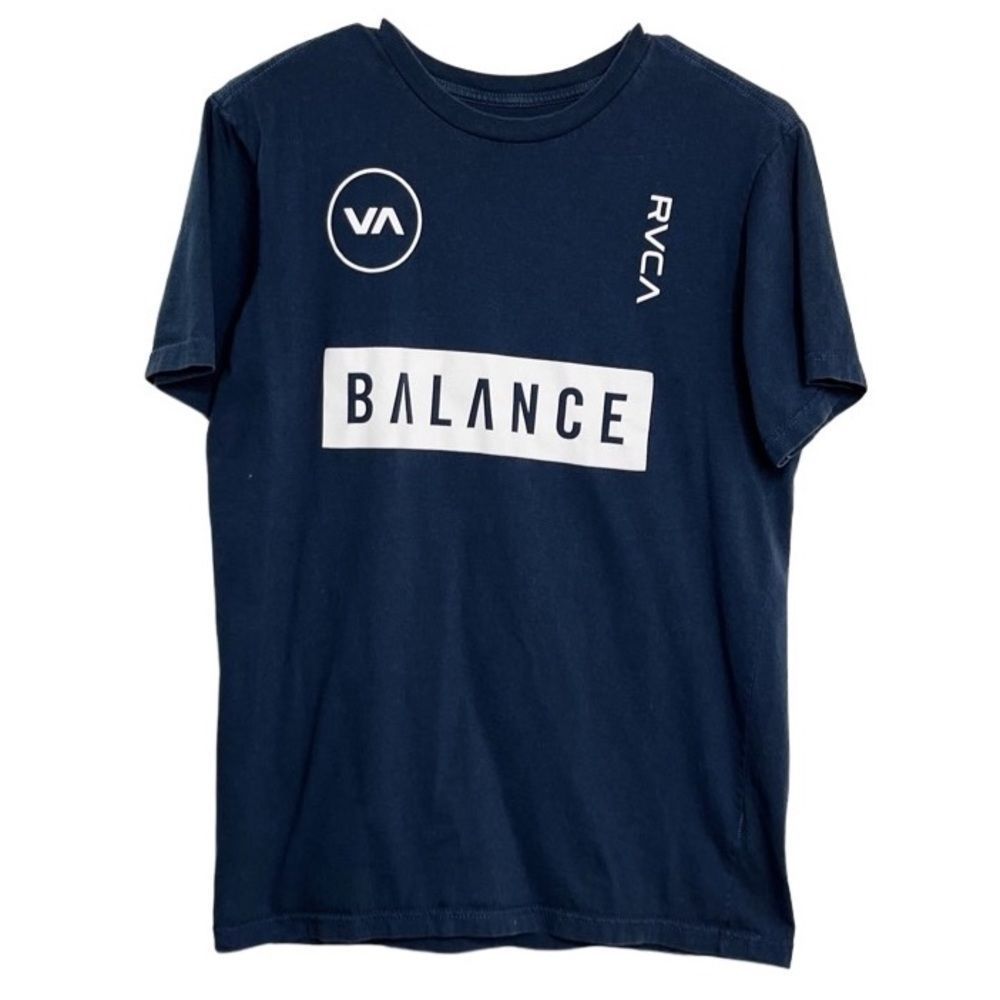 RVCA Balance Short Sleeve Graphic Tee Blue & White Small